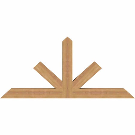 Ekena Millwork Saratoga Timber Gable Bracket, Western Red Cedar, 48"W x 22"H x 3 1/2"D x 3 1/2"F, 11/12 Pitch GBW048X22X0404SAR00SWR